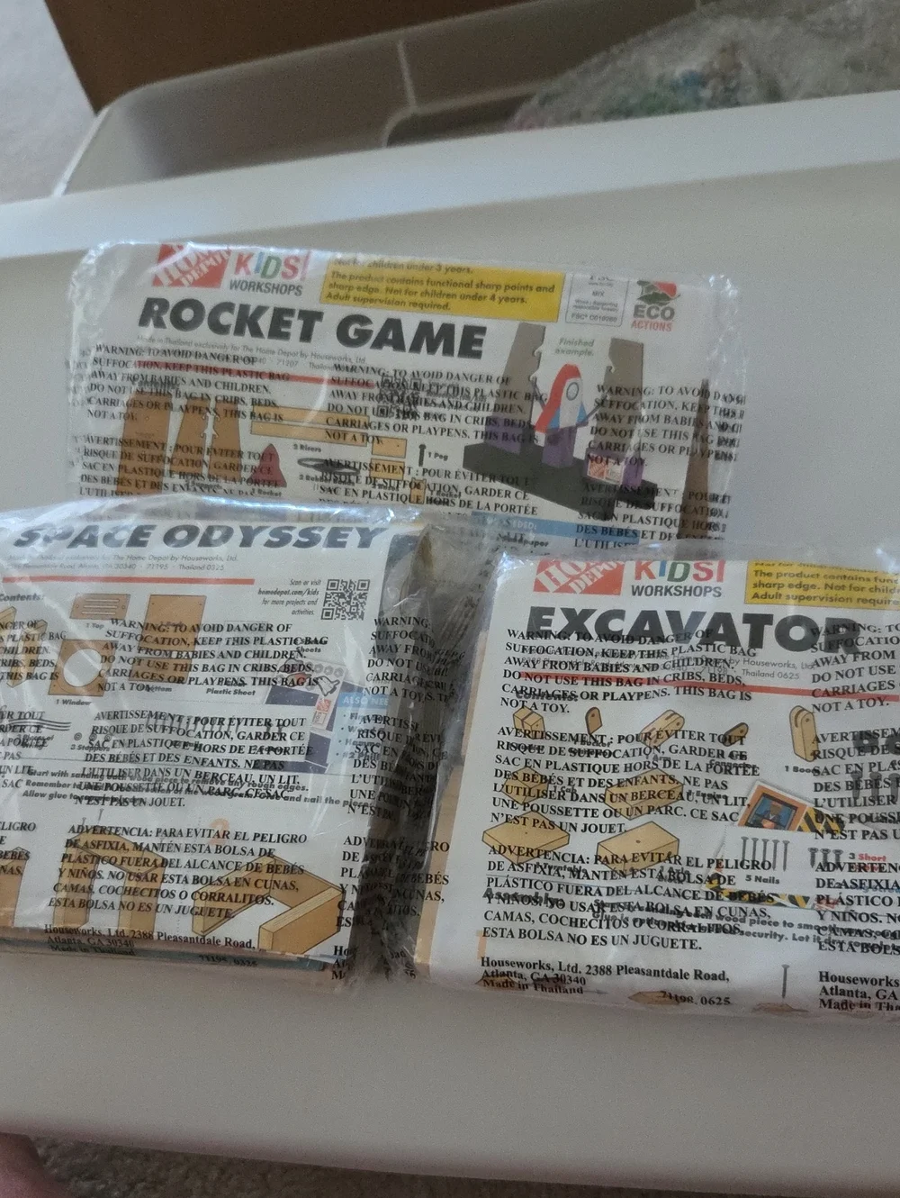 Home Depot DIY Workshops Rocket Game,Excavator and Space Odyssey